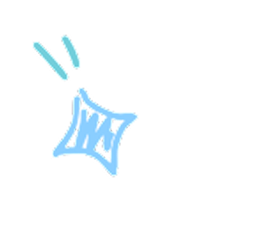 A light blue hand-drawn style graphic on a white background, resembling a small starburst or abstract shape with two short lines above it.