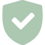 green shield with a white check mark in the center